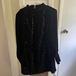 Zara Sequin and Velvet Mini Dress
